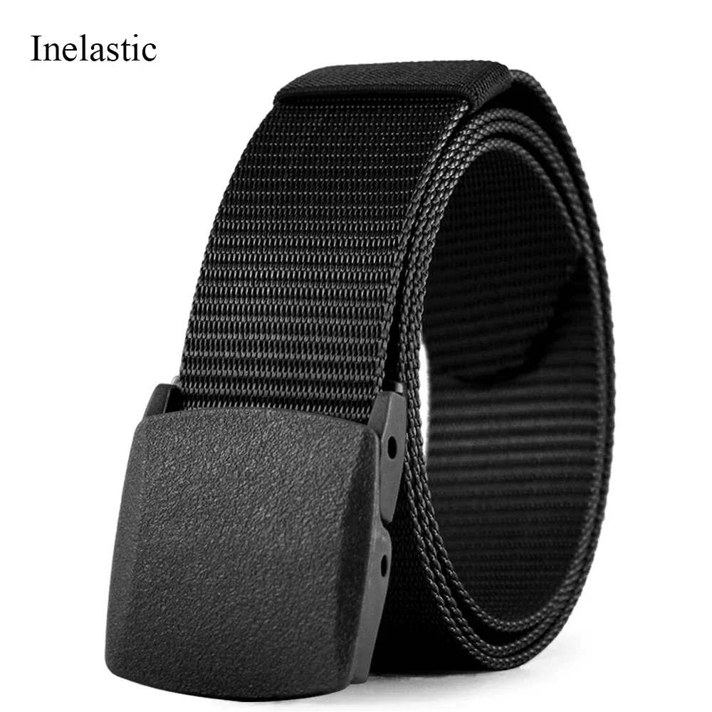 Golf Sports Elastic Belt Tactical Belt Metal Automatic Buckle Tough Stretch Nylon Men Military Belt 115-135CM Big Size Belts