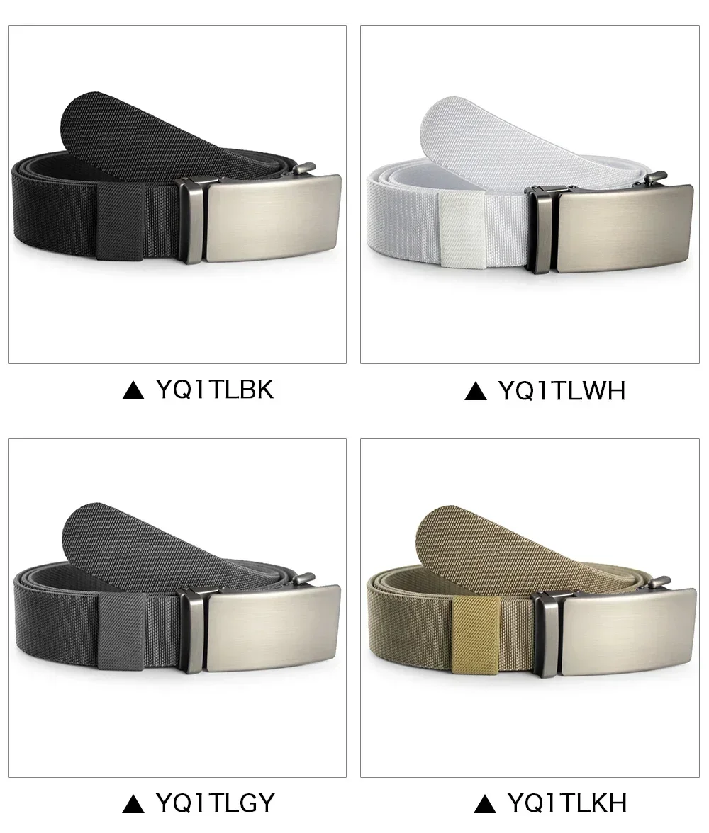 Golf Sports Elastic Belt Tactical Belt Metal Automatic Buckle Tough Stretch Nylon Men Military Belt 115-135CM Big Size Belts