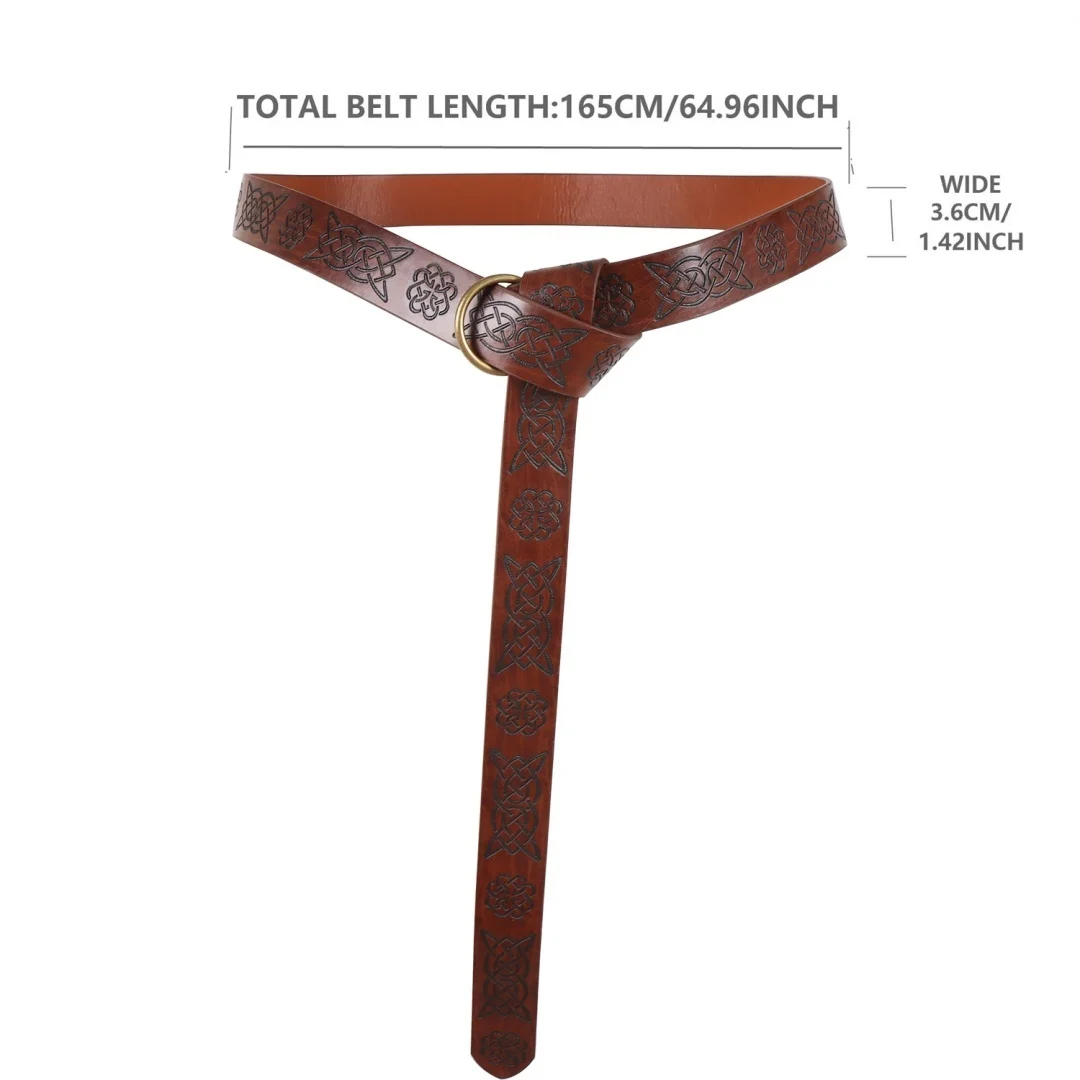 UYEE Renaissance Viking Belt Medieval Vintage Waist Bag Faux Leather Bracers Accessories for Halloween LARP Cosplay Belt