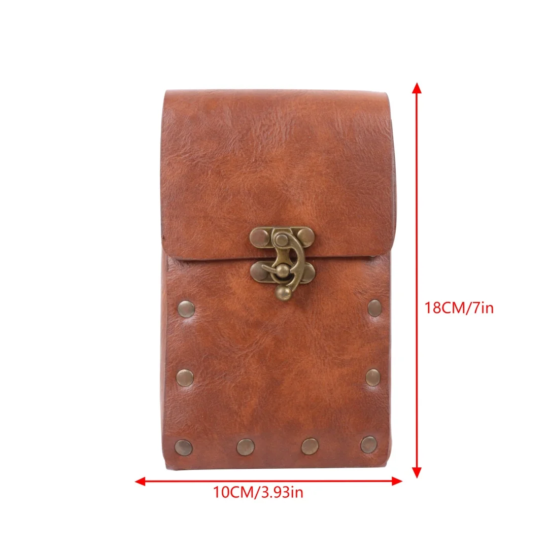 UYEE Renaissance Viking Belt Medieval Vintage Waist Bag Faux Leather Bracers Accessories for Halloween LARP Cosplay Belt