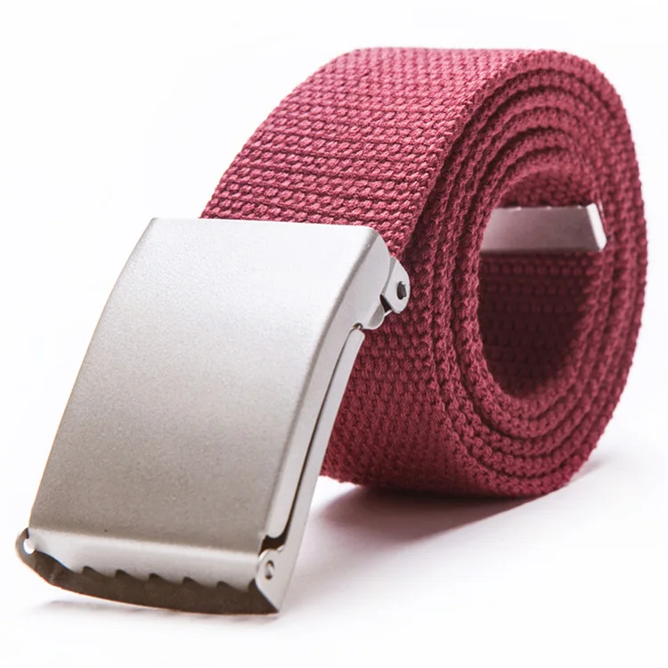 Fashion New Unisex Trousers Belts Canvas Belt Metal Buckle Men Women Boys Jeans Belts Candy Colors Top Quality140cm Luxury Belts