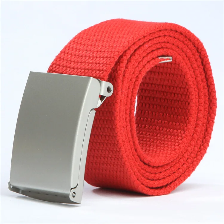 Fashion New Unisex Trousers Belts Canvas Belt Metal Buckle Men Women Boys Jeans Belts Candy Colors Top Quality140cm Luxury Belts