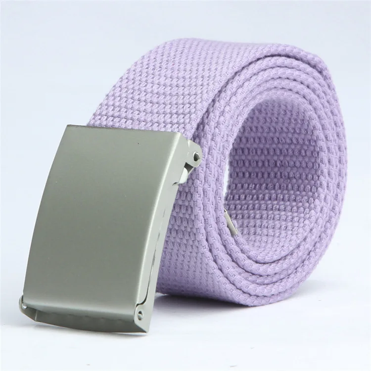 Fashion New Unisex Trousers Belts Canvas Belt Metal Buckle Men Women Boys Jeans Belts Candy Colors Top Quality140cm Luxury Belts