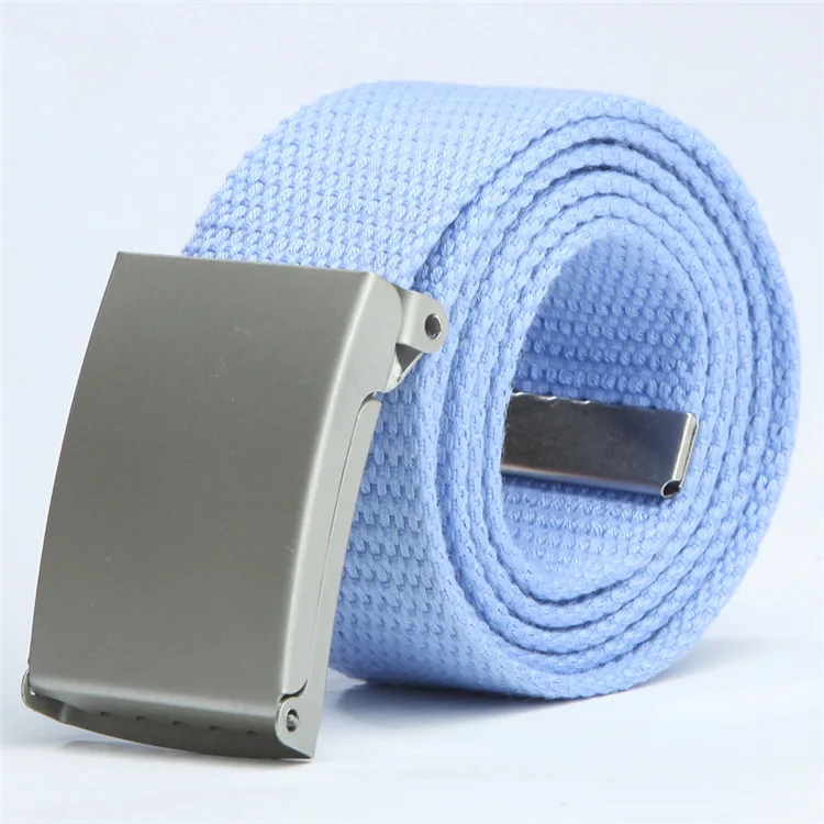Fashion New Unisex Trousers Belts Canvas Belt Metal Buckle Men Women Boys Jeans Belts Candy Colors Top Quality140cm Luxury Belts