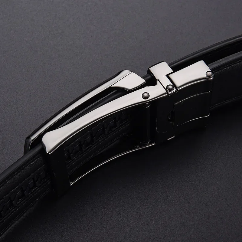Men's Click Belt Business Luxury Designer Brand Genuine Leather Belts Jeans Automatic Adjustable Alloy Buckle Waist Straps Belts