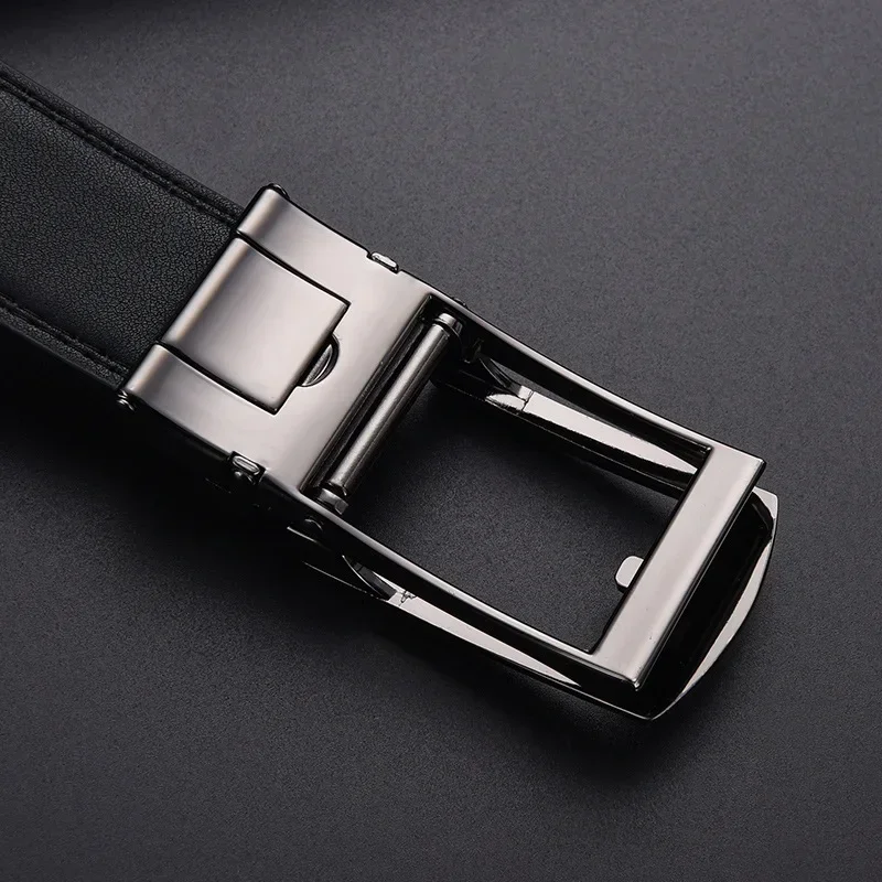 Men's Click Belt Business Luxury Designer Brand Genuine Leather Belts Jeans Automatic Adjustable Alloy Buckle Waist Straps Belts