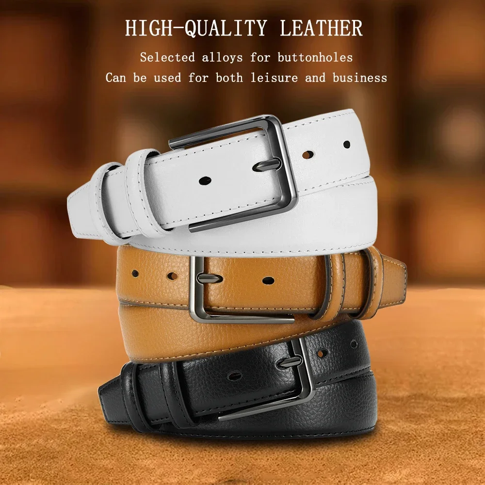 Men's Fashion Metal Alloy Automatic Buckle Adult Leather Brand Jeans Business Belt