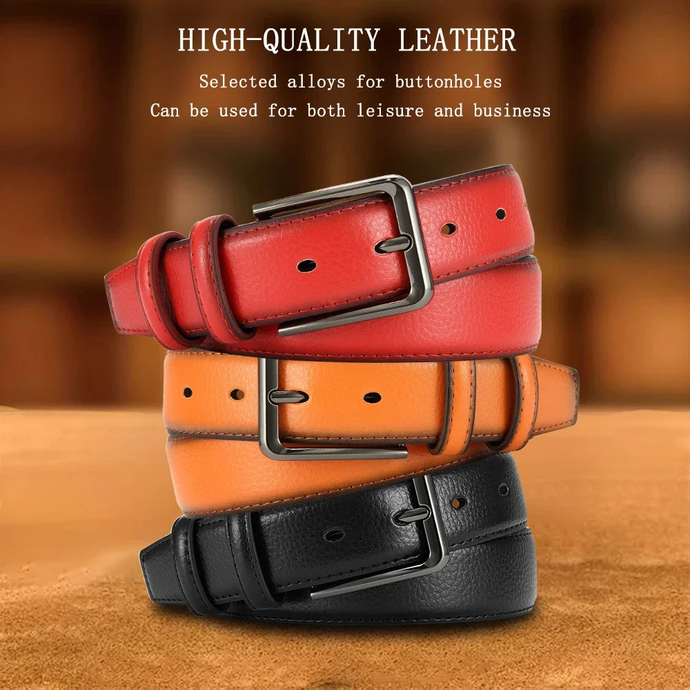 Men's Fashion Metal Alloy Automatic Buckle Adult Leather Brand Jeans Business Belt
