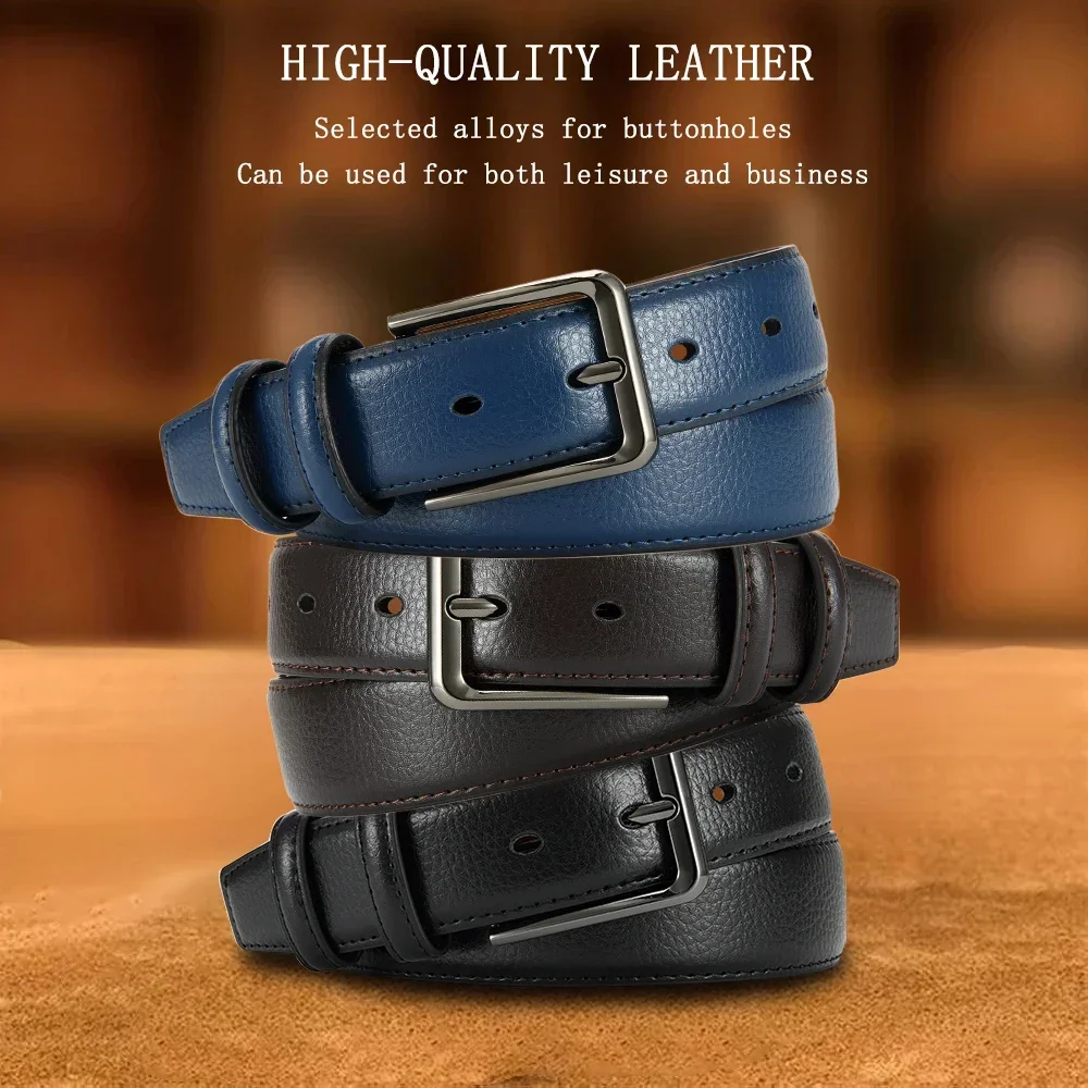 Men's Fashion Metal Alloy Automatic Buckle Adult Leather Brand Jeans Business Belt