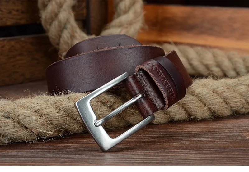 COWATHER top cow genuine leather men belts 2021 newest arrival three color hot design jeans belt for male original brand