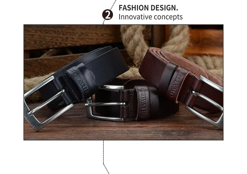 COWATHER top cow genuine leather men belts 2021 newest arrival three color hot design jeans belt for male original brand
