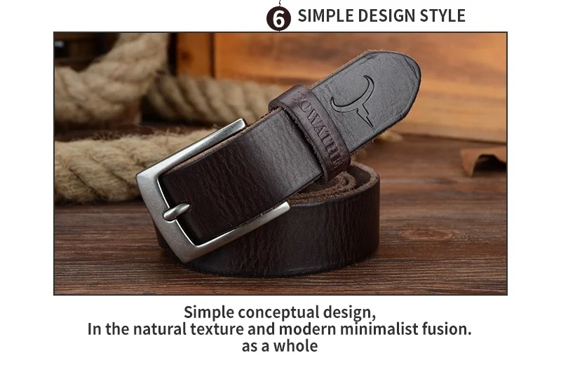 COWATHER top cow genuine leather men belts 2021 newest arrival three color hot design jeans belt for male original brand