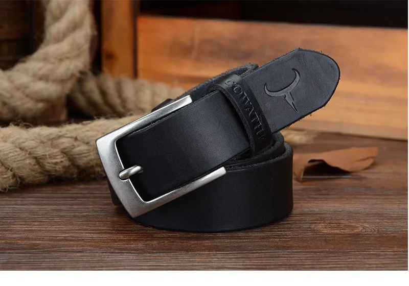 COWATHER top cow genuine leather men belts 2021 newest arrival three color hot design jeans belt for male original brand