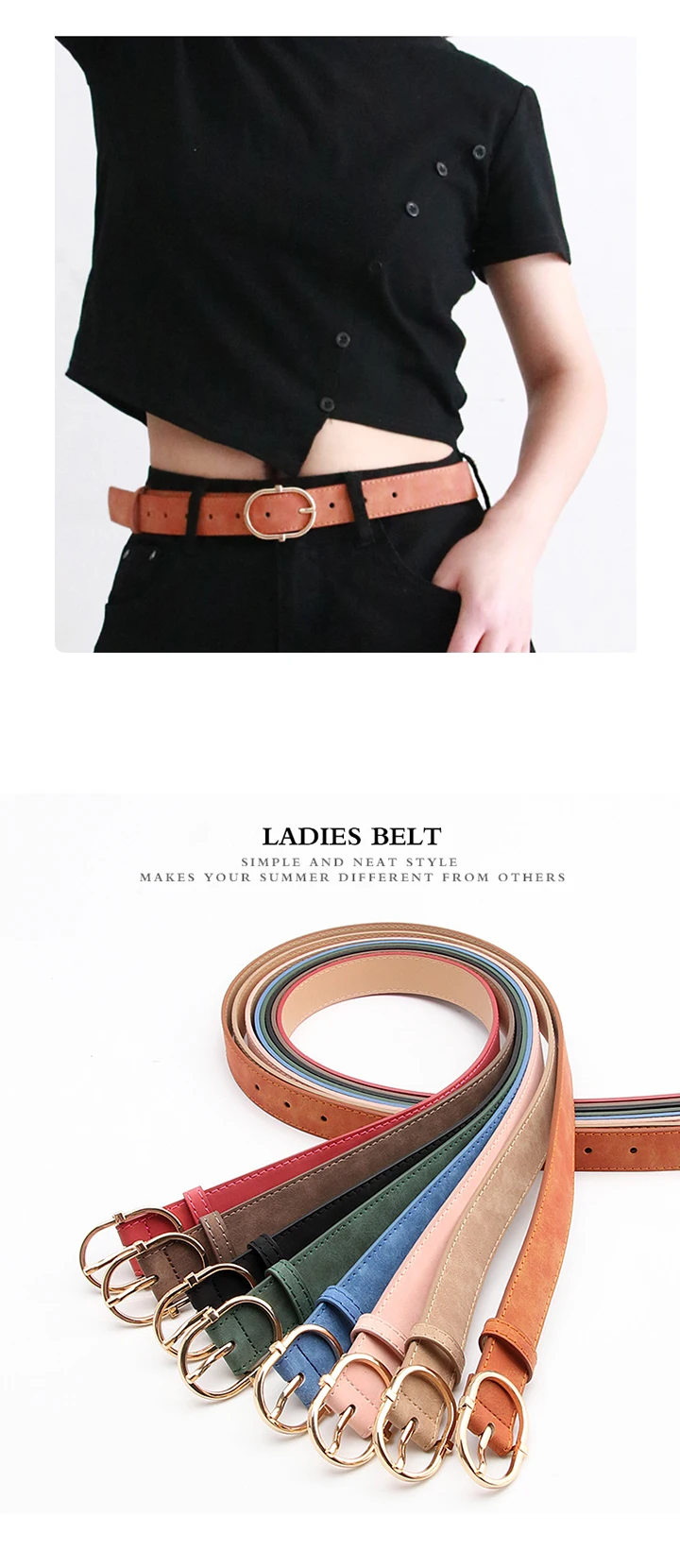 Maikun New Women's Belt With Alloy Pin Buckle Soft And Comfortable Jeans Belt Girls' Clothing Belt