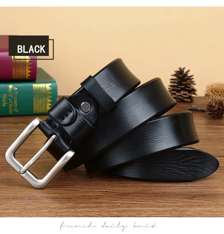 Mens Belts Top Cowhide Full Match Casual Jeans Vintage Luxury High Quality Male Designer Genuine Leather Belt For Men