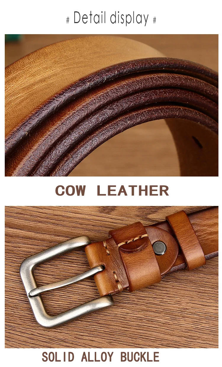 Mens Belts Top Cowhide Full Match Casual Jeans Vintage Luxury High Quality Male Designer Genuine Leather Belt For Men