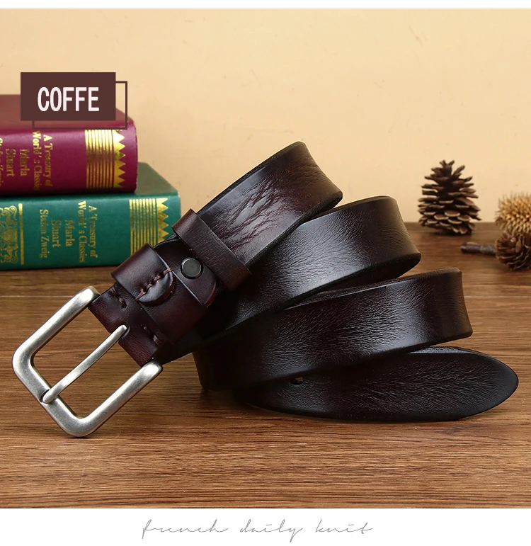 Mens Belts Top Cowhide Full Match Casual Jeans Vintage Luxury High Quality Male Designer Genuine Leather Belt For Men