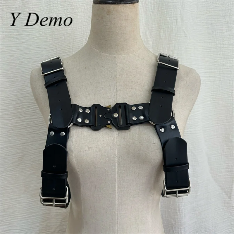 Y Demo Techwear Punk Metal Buckles Women Straps Belt Rock Adjustable Body Harness Female Dress Accessory