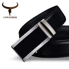 COWATHER Good mens belt luxury high quality cow genuine leather belts for men automatic buckle fashion waist male
