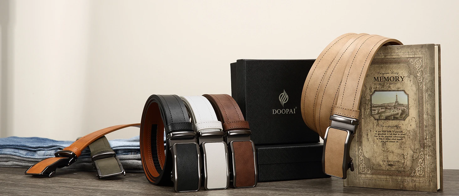 Automatic Buckle Belt for Men Famous Brand Business Belt Men High-quality PU Leather Waist Straps Black Male Jeans Belts for Men
