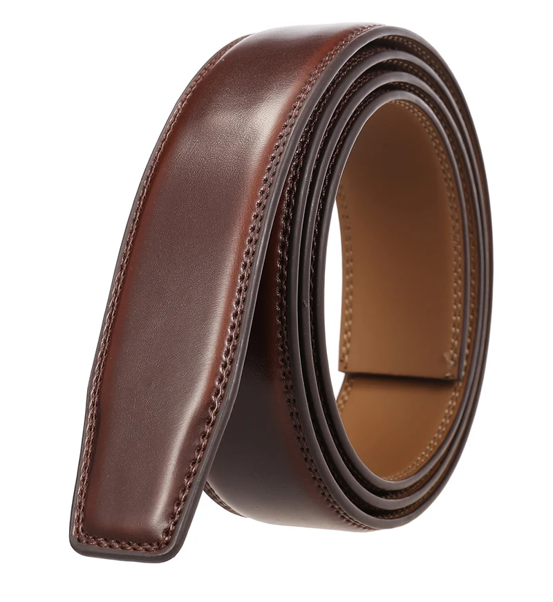 VATLTY New 3.0cm Men's Genuine Leather Belt Without Buckle Natural Cowhide Non-porous Belt Trousers Brown Belt Girdles Male