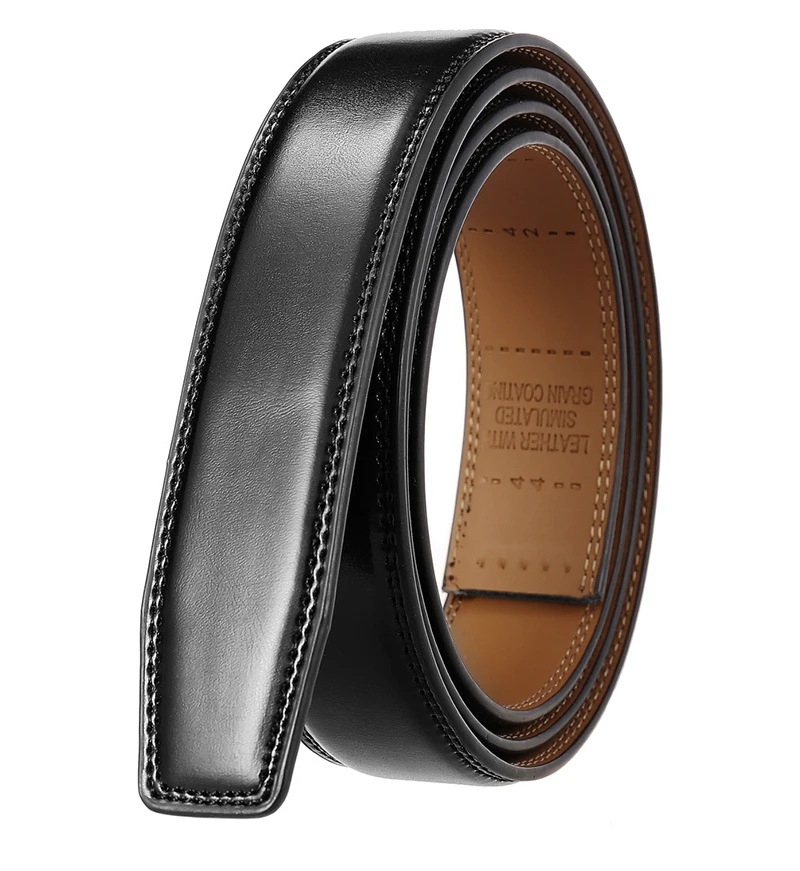 VATLTY New 3.0cm Men's Genuine Leather Belt Without Buckle Natural Cowhide Non-porous Belt Trousers Brown Belt Girdles Male