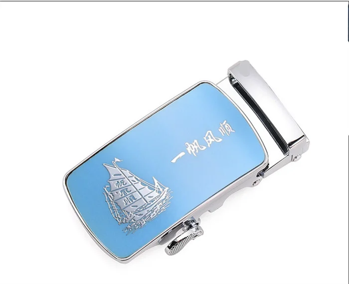 Men and Women Sky-blue Automatic Buckle Belt 2026 New Fashion Male Business Leisure Belt Bandwidth 3CM & 3.5CM