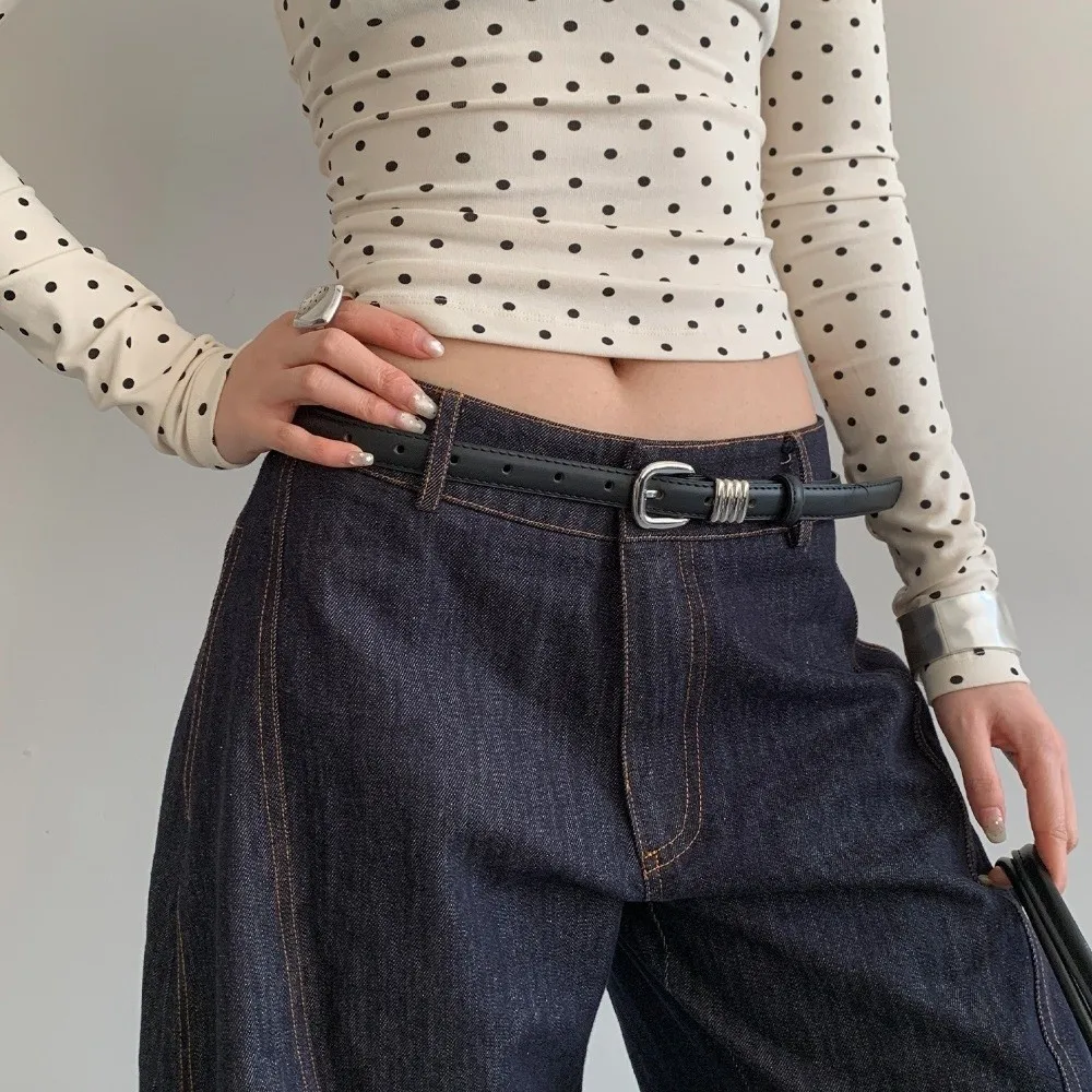 Casual Y2k Women's Belt Thin PU Leather Waist Belt Korean Style Red Dress Jeans Belt Spicy Girls