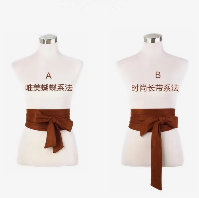 Helisopus  New Suede Belts for Women Corset Camel Autumn Winter Waist Belt Female Waistband Solid Bow Tie Wide Belts