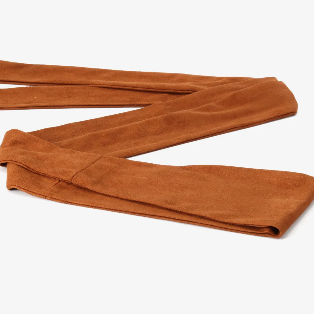 Helisopus  New Suede Belts for Women Corset Camel Autumn Winter Waist Belt Female Waistband Solid Bow Tie Wide Belts