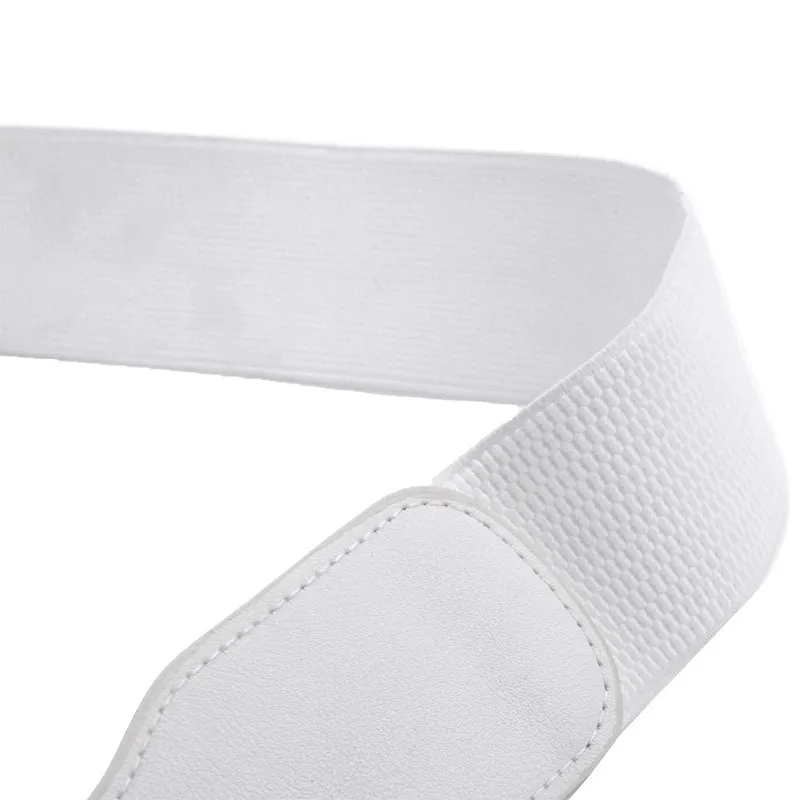 Women's Girdle Elastic Stretch Wide Waist Belts W Double Rings Buckle Cummerbunds Ladies