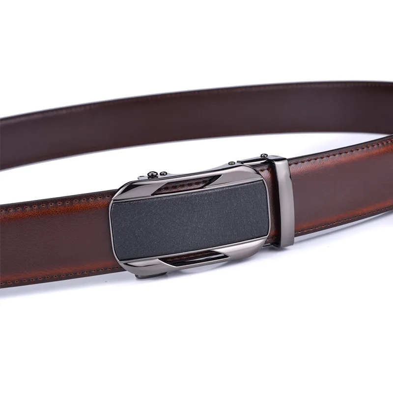 Ratchet Dress Genuine Leather Belts for Men with Automatic Buckle