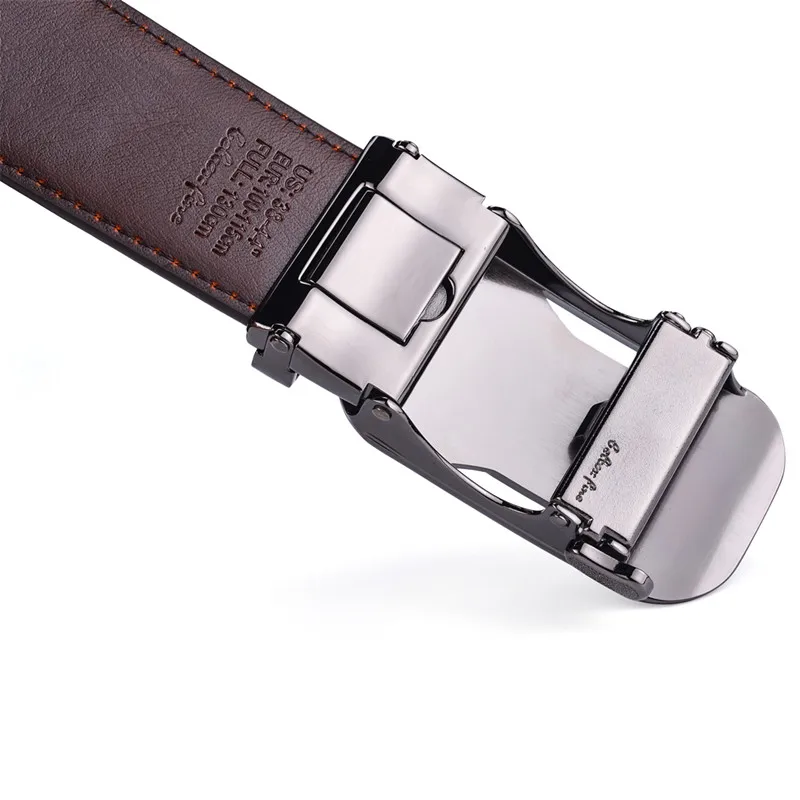 Ratchet Dress Genuine Leather Belts for Men with Automatic Buckle