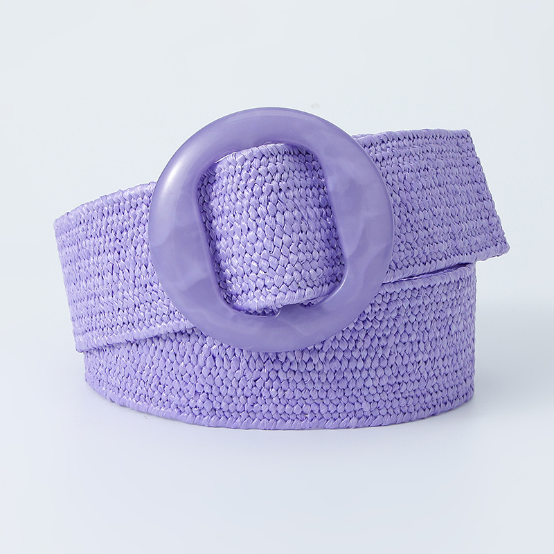 Green Black Yellow Vintage Braided Waist Belt Female Belt Round Buckle Wide Style Elasticity Belt for Women Clothing Accessories