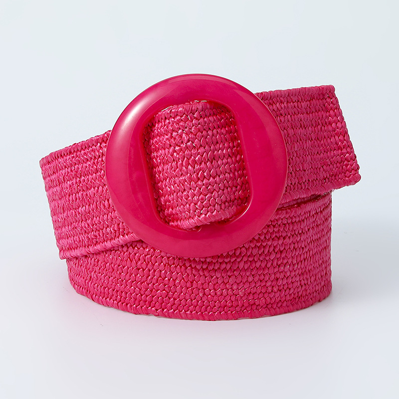 Green Black Yellow Vintage Braided Waist Belt Female Belt Round Buckle Wide Style Elasticity Belt for Women Clothing Accessories