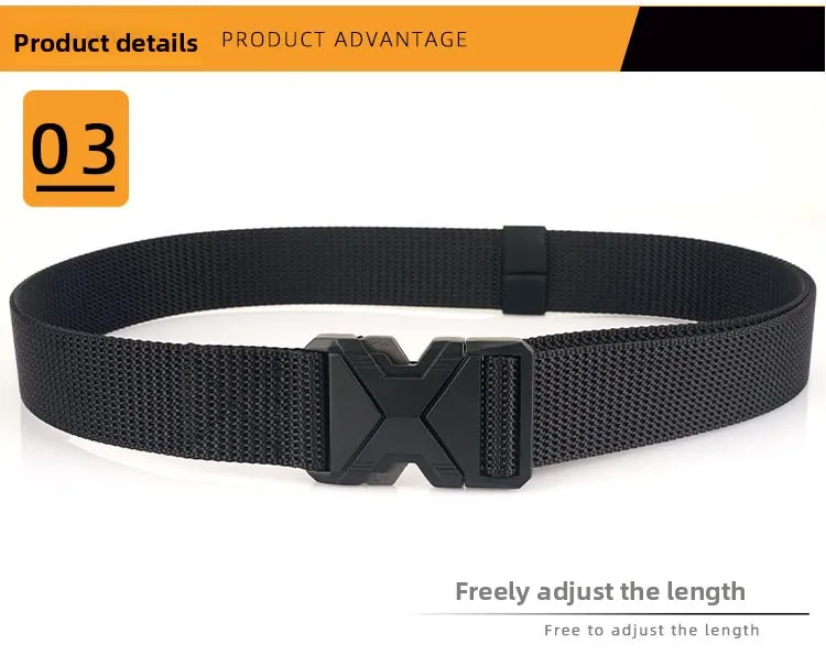 Men's Tactical Belt Nylon Braided Outdoor Training Military Belt Canva Casual Mountainee Trouser Pants Jeans Buckle Waist Belt