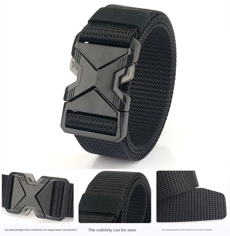 Men's Tactical Belt Nylon Braided Outdoor Training Military Belt Canva Casual Mountainee Trouser Pants Jeans Buckle Waist Belt