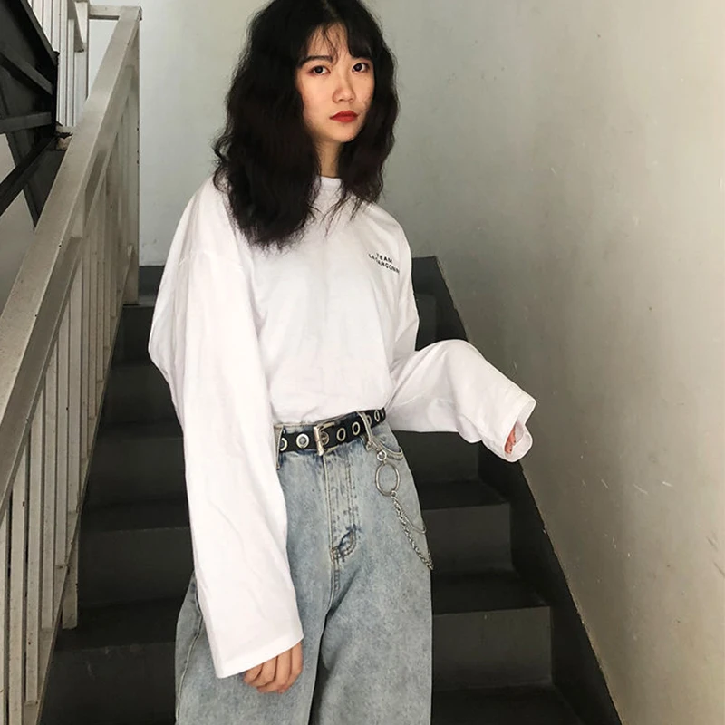 Men Women Punk Belt PU Leather Pin Buckle Jeans Strap Korean Full Hole Decorative Pants Chain Boys Girls Street Retro Waistband