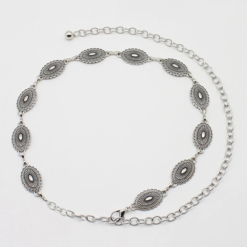 Retro Versatile Ethnic Style Metal Bohemian Waist Chain Belt For Women Fashion Sweater Chain Waist Seal Body Decor Accessories