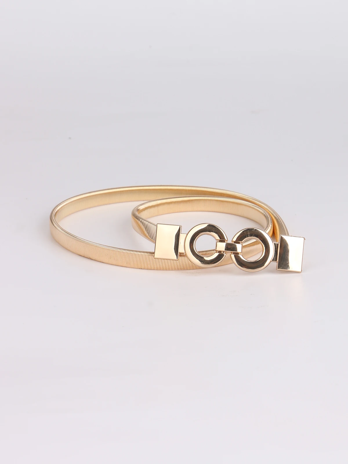 Metal Elastic Gold Eight characters Elastic Girls Ladies's Belts Women narrow Female Elegant Waistbands Waist Decorate For Dress
