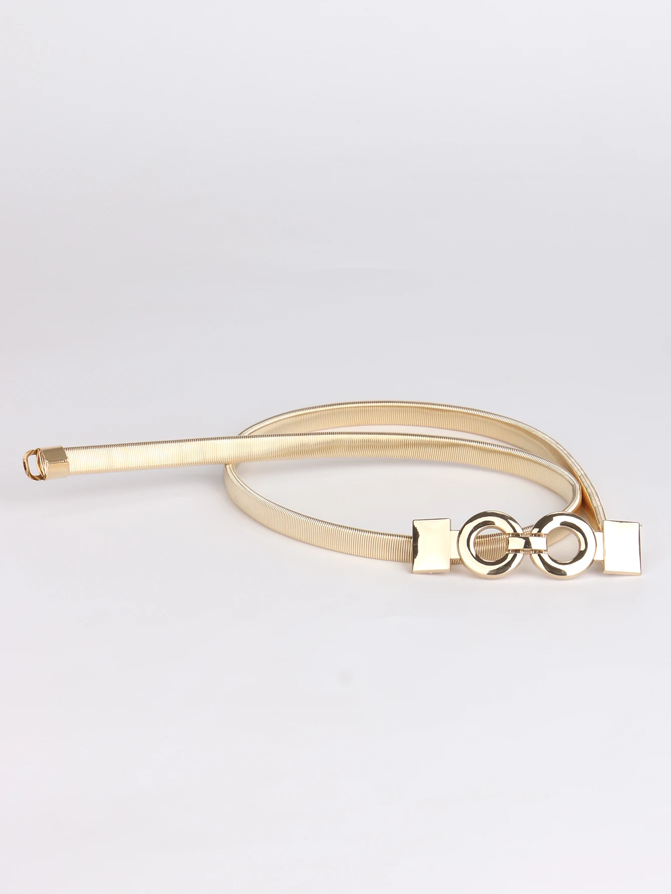 Metal Elastic Gold Eight characters Elastic Girls Ladies's Belts Women narrow Female Elegant Waistbands Waist Decorate For Dress