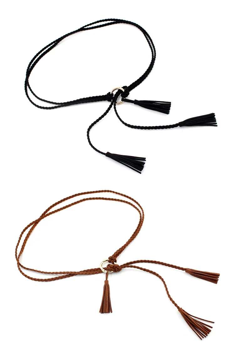 New Thin Rope Weaving Female Fashion Tie Waist Belts Women Party Dress Wild Small Belt Strap Cinturon Mujer Cinto Feminino Gift