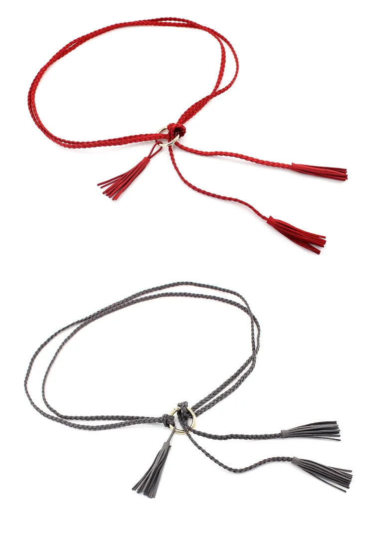 New Thin Rope Weaving Female Fashion Tie Waist Belts Women Party Dress Wild Small Belt Strap Cinturon Mujer Cinto Feminino Gift