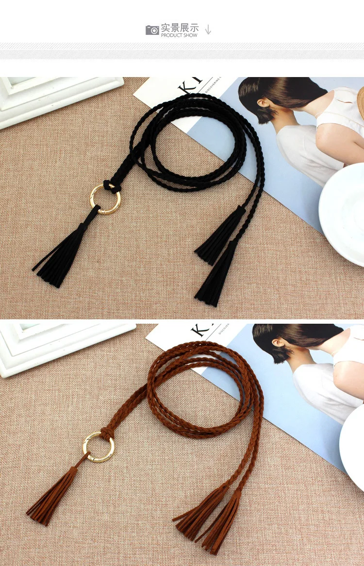 New Thin Rope Weaving Female Fashion Tie Waist Belts Women Party Dress Wild Small Belt Strap Cinturon Mujer Cinto Feminino Gift