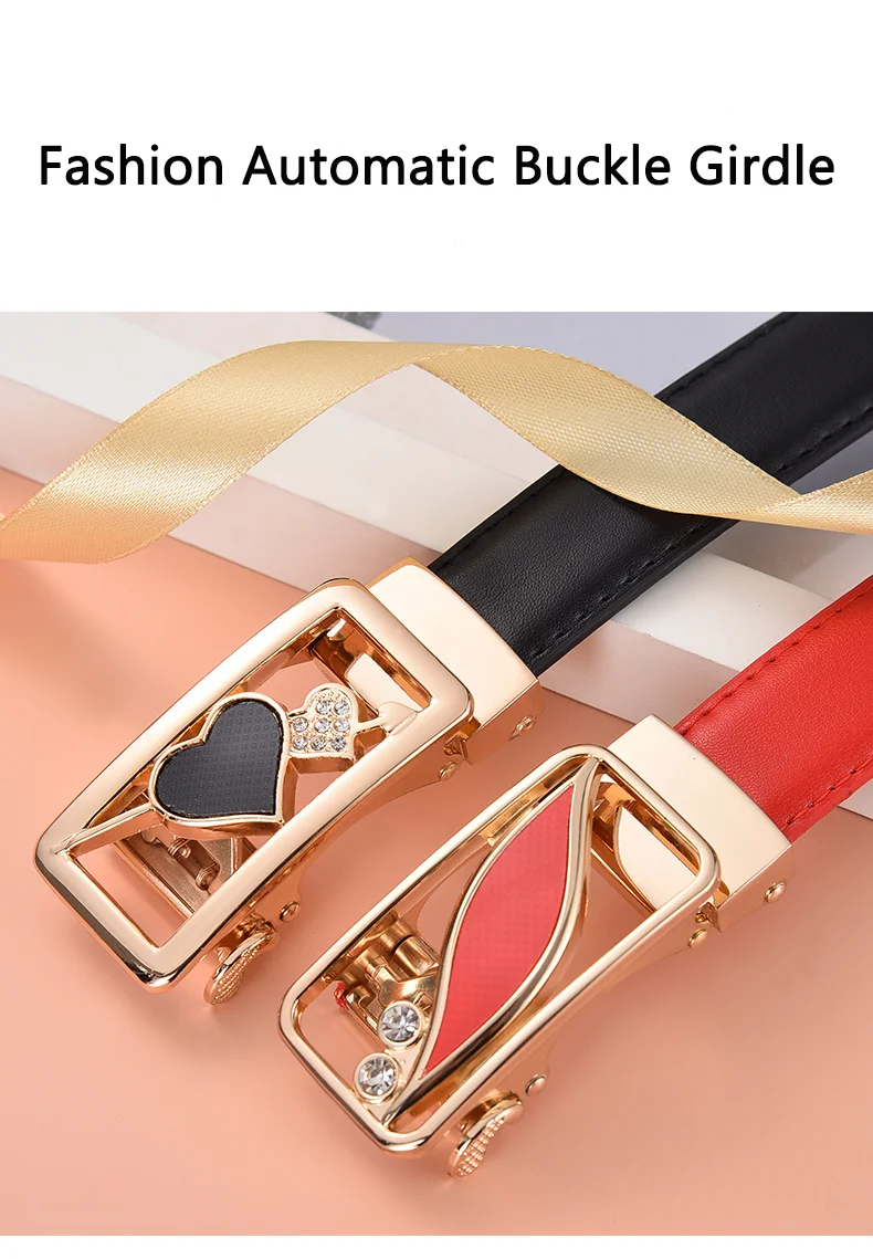 Fashion Women's Belt Versatile Automatic Buckle Belt High Quality PU Leather Youth Trend Casual Strap for Women