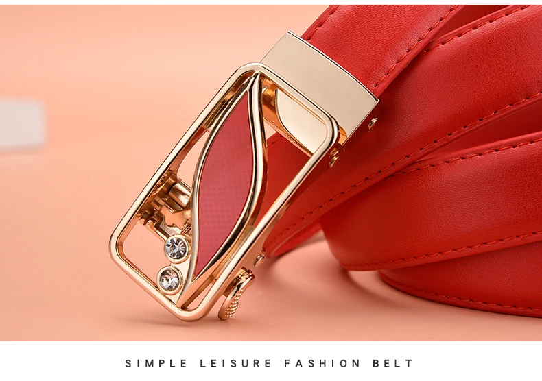 Fashion Women's Belt Versatile Automatic Buckle Belt High Quality PU Leather Youth Trend Casual Strap for Women