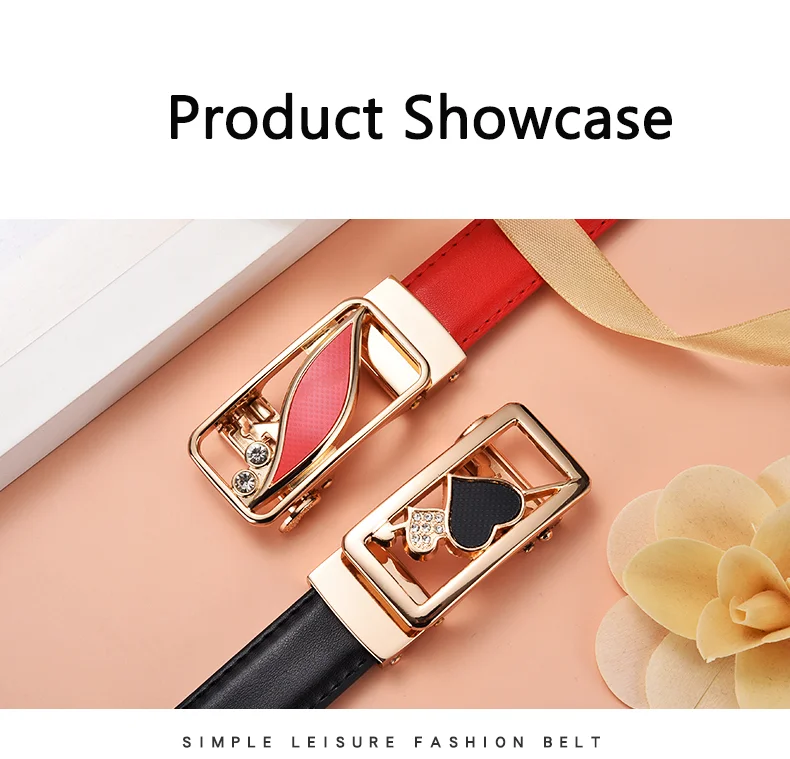Fashion Women's Belt Versatile Automatic Buckle Belt High Quality PU Leather Youth Trend Casual Strap for Women