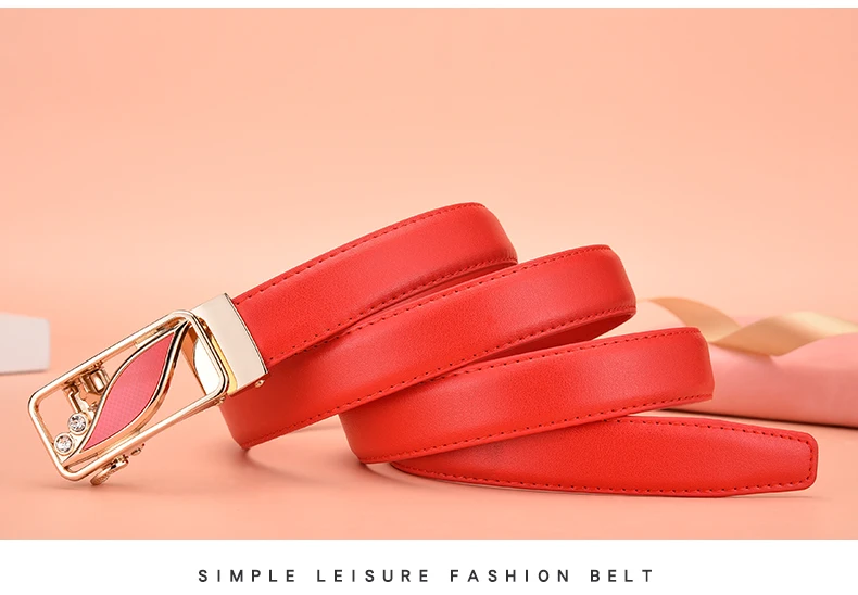 Fashion Women's Belt Versatile Automatic Buckle Belt High Quality PU Leather Youth Trend Casual Strap for Women