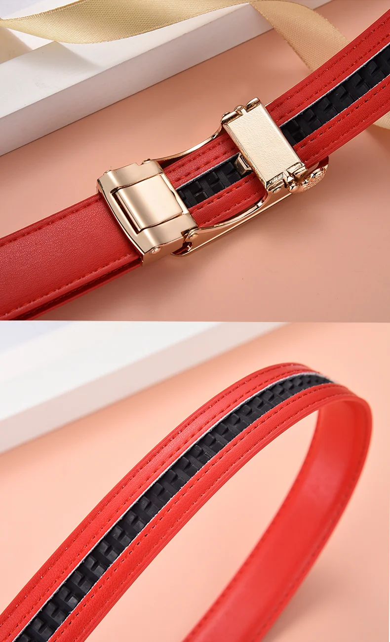 Fashion Women's Belt Versatile Automatic Buckle Belt High Quality PU Leather Youth Trend Casual Strap for Women