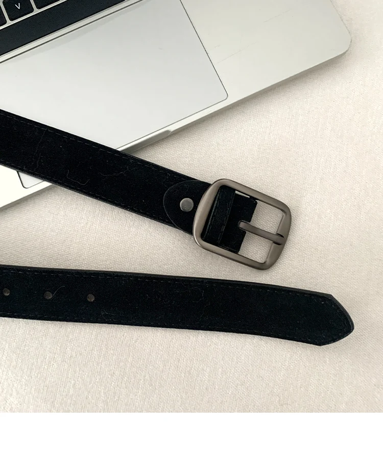 Korean Version Of Retro Velvet Brown Belt For Women A Small Number Of Skirts And Jeans Belts With A High-End Feel